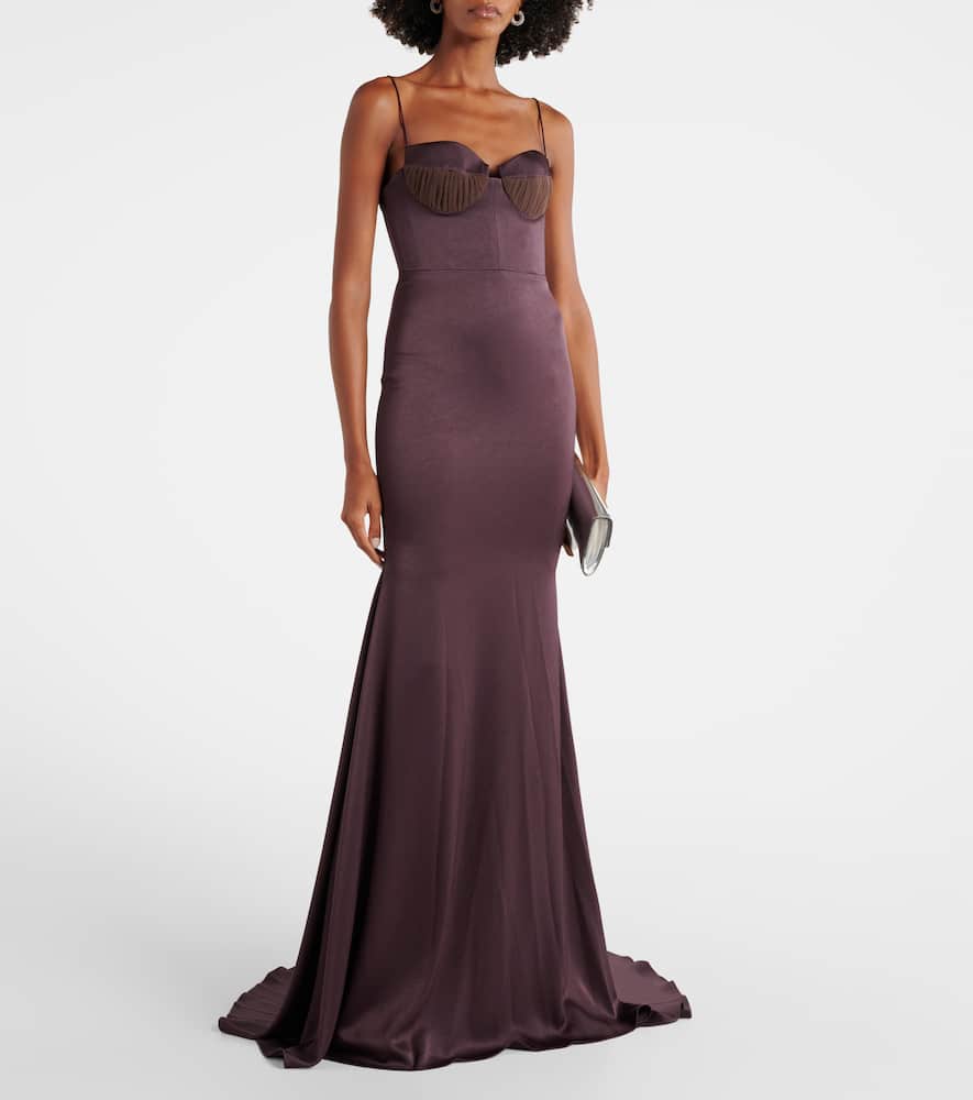 Alex Perry Satin bustier gown