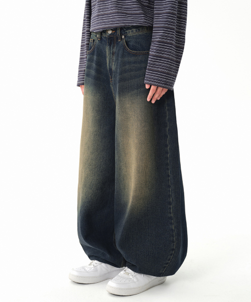Big Brush Large Balloon Denim Pants