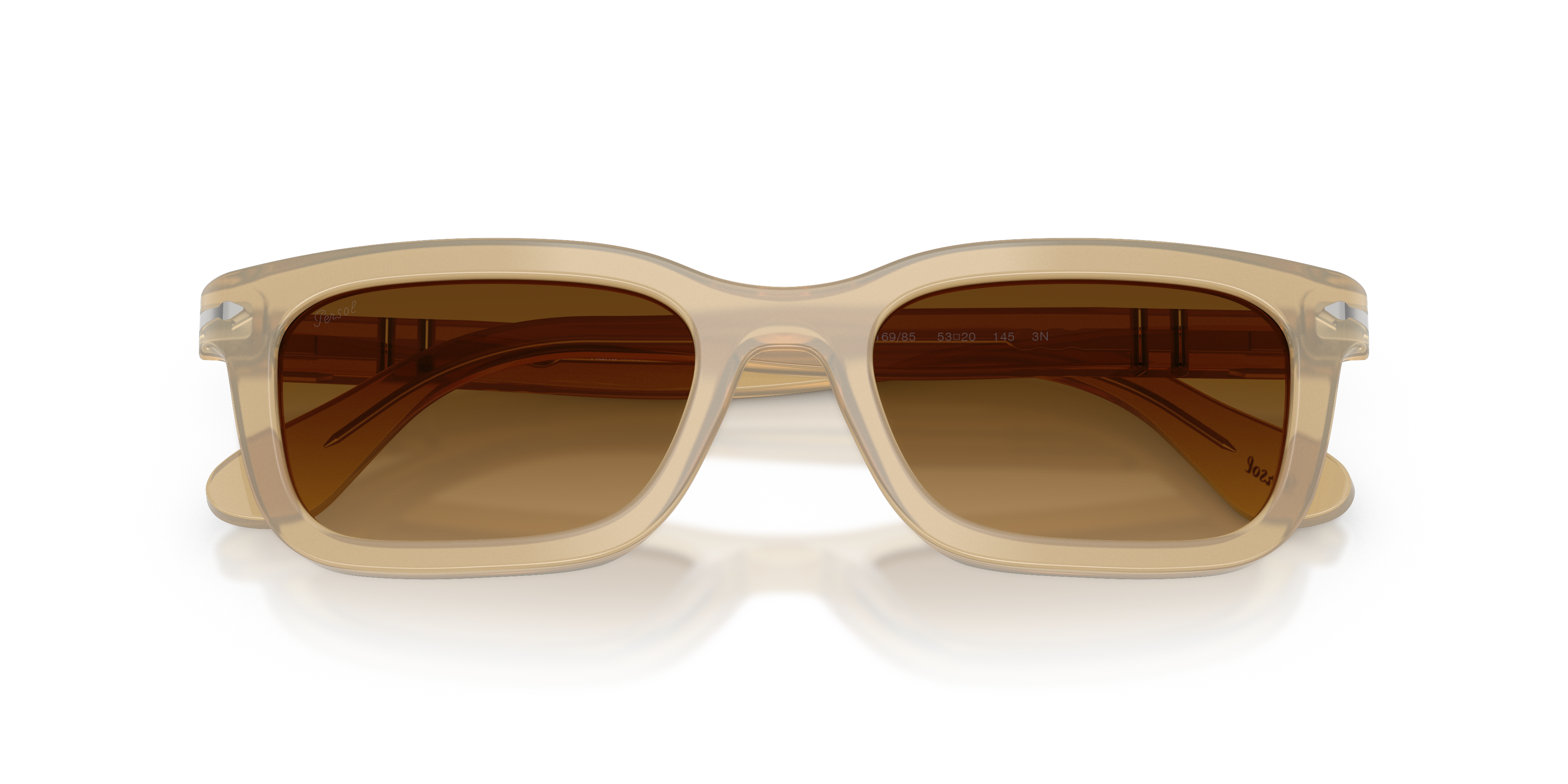Persol Unisex Persol PO3396S 116985 Sunglasses Acetate Brown Brown Squared Normal Nuanced