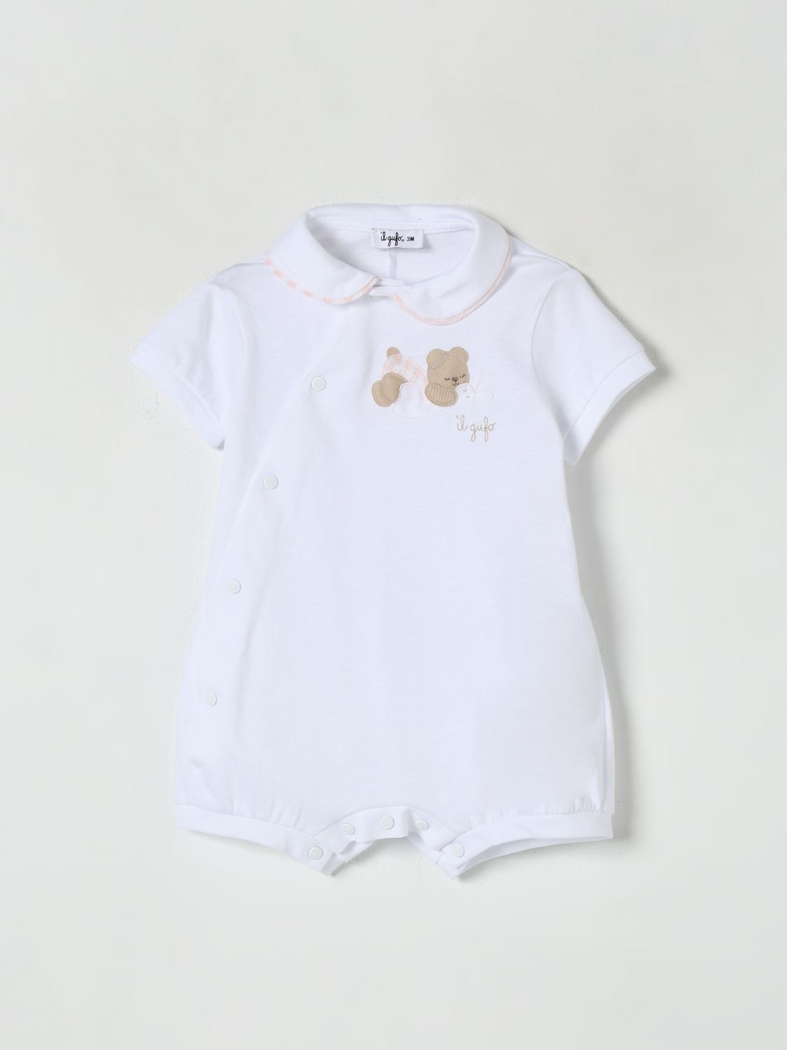 Bear-motif romper - Blue