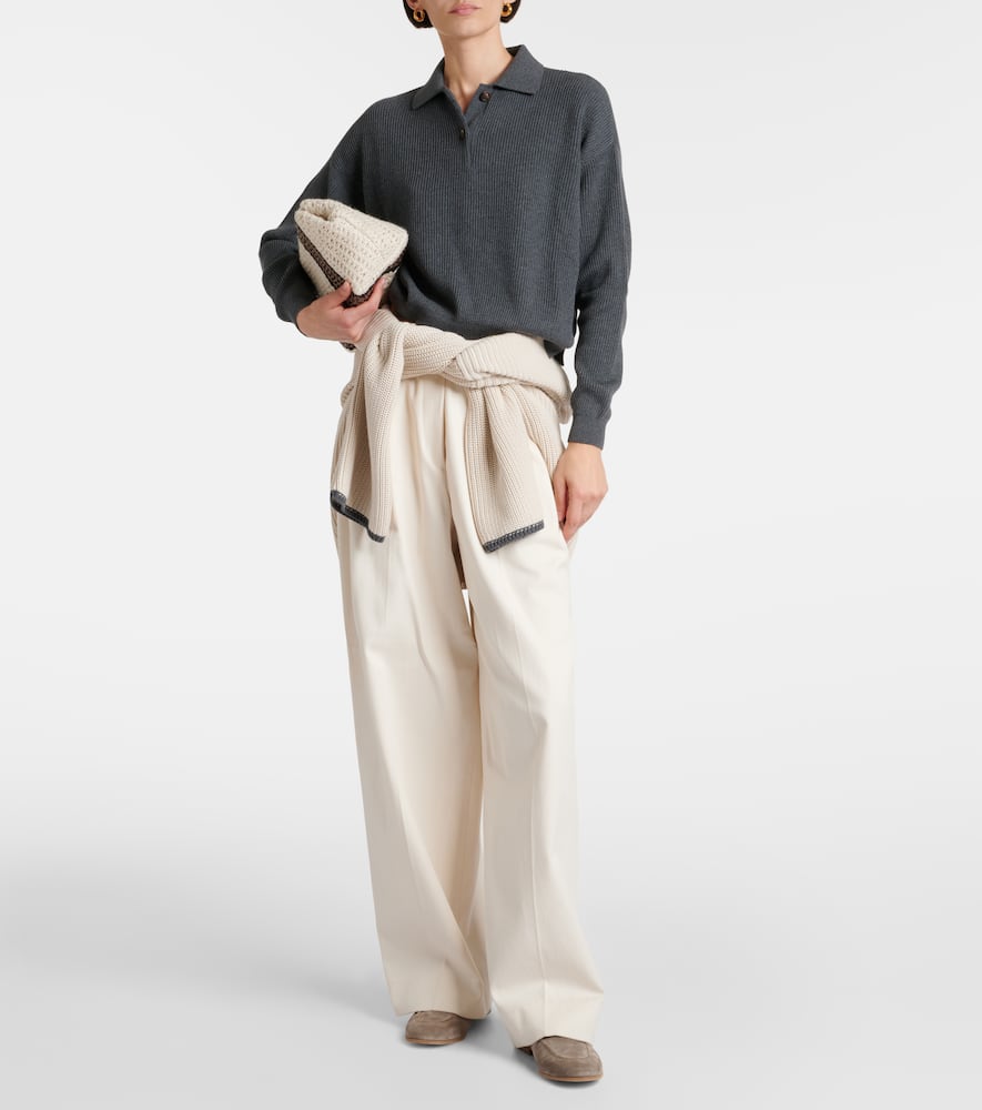 Cotton polo sweater