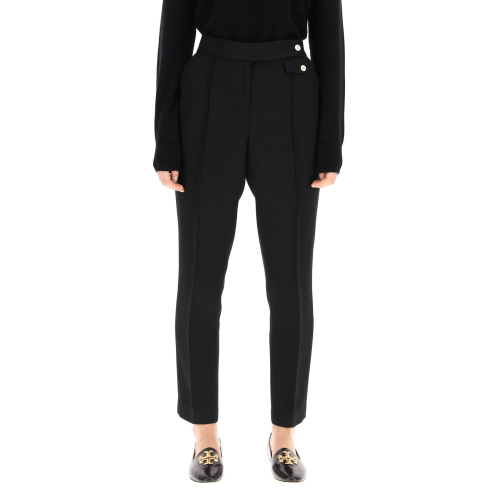 Twill crepe trousers - Black