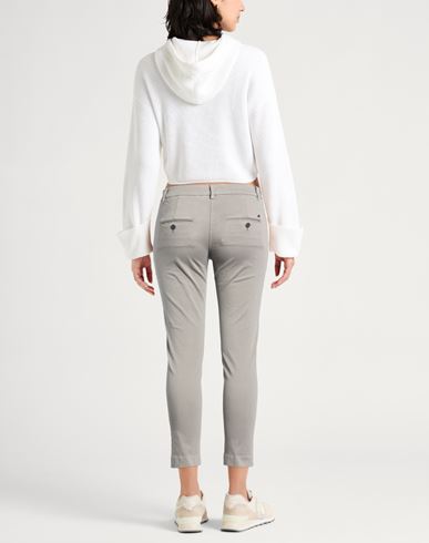 Woman Pants Grey Size 6 Cotton, Elastane