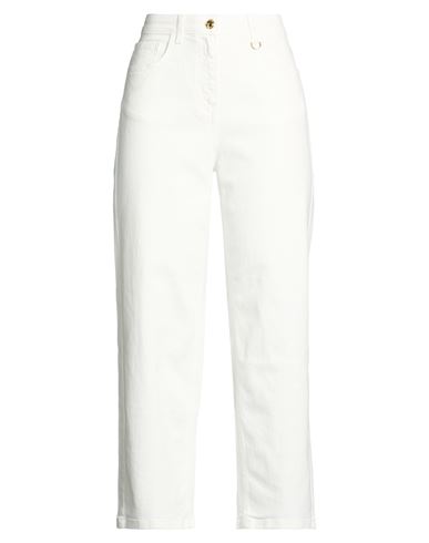 Woman Jeans Off white Size 26 Cotton, Elastane
