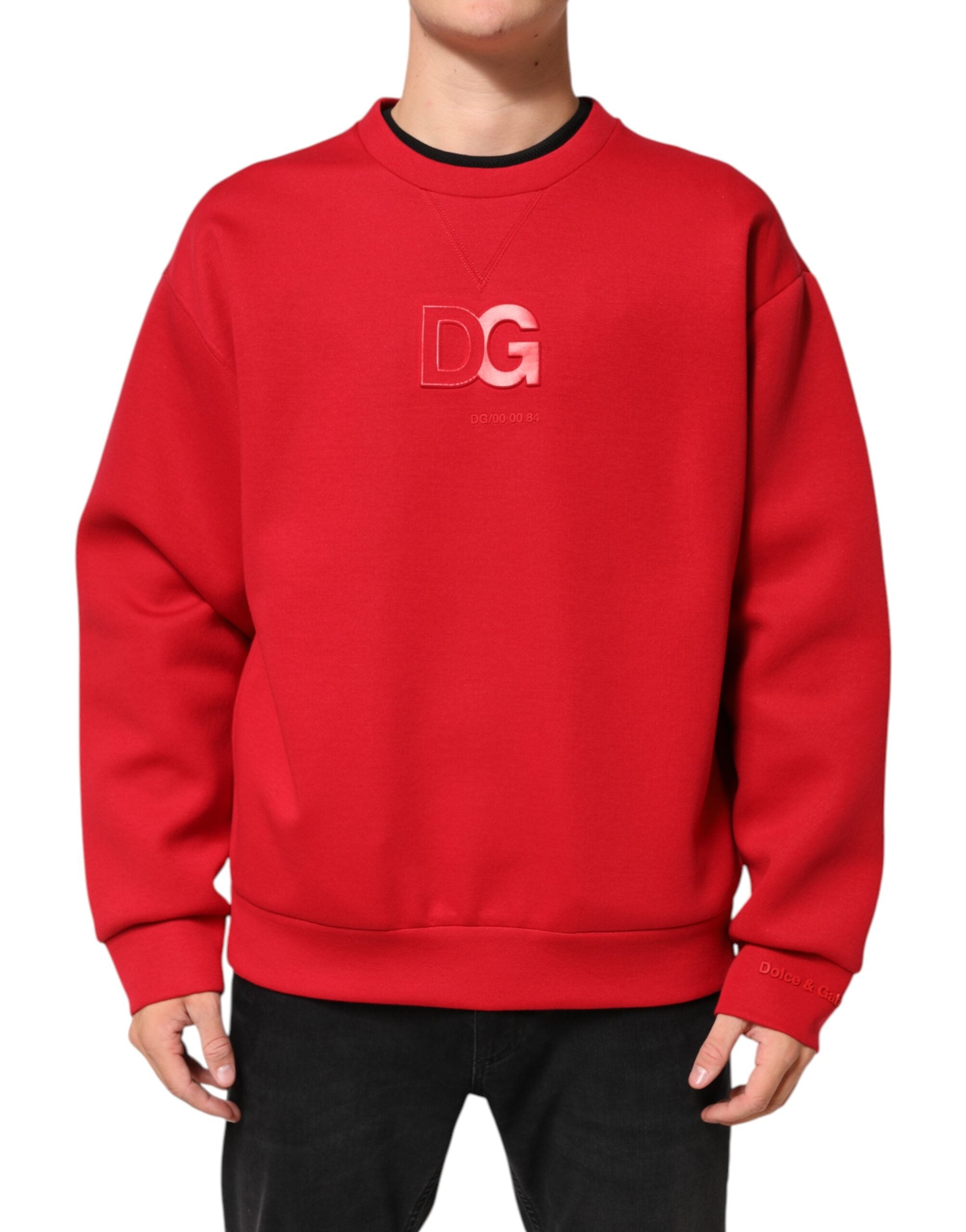 DG Logo-Embroidered Sweatshirt — Red