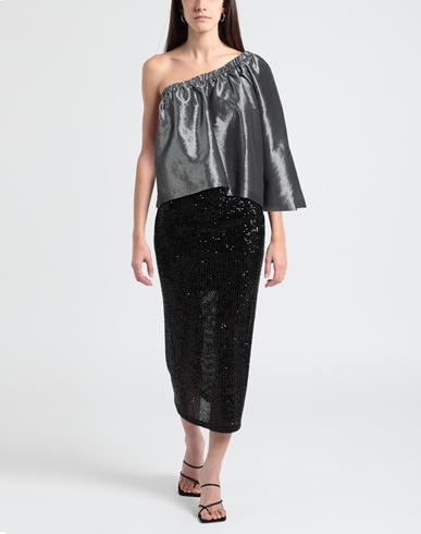 Woman Top Gunmetal Size 6 Polyester, Nylon