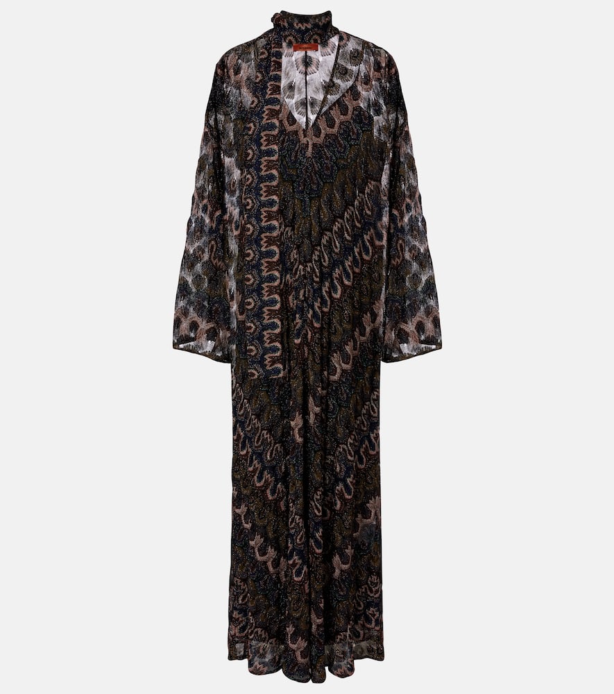 Chevron lamé maxi dress
