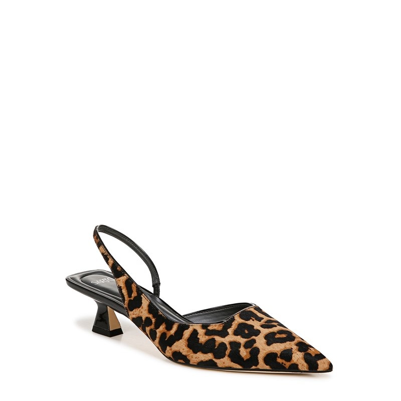 Women's Devin Slingback Pump Shoes (Camel Brown Leopard Print)