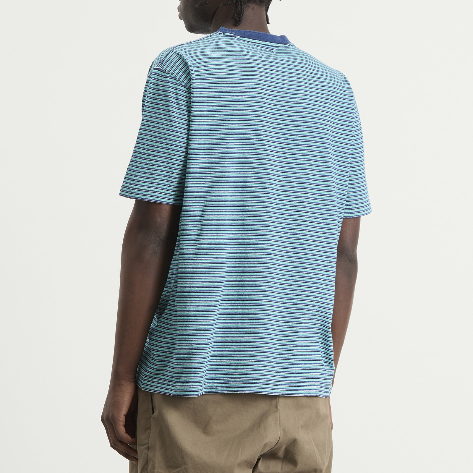 Men's Multi Stripe Pocket T-Shirt in Green