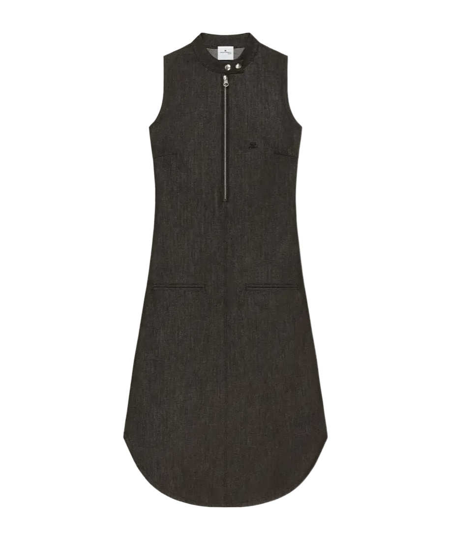 Zip-front sleeveless dress