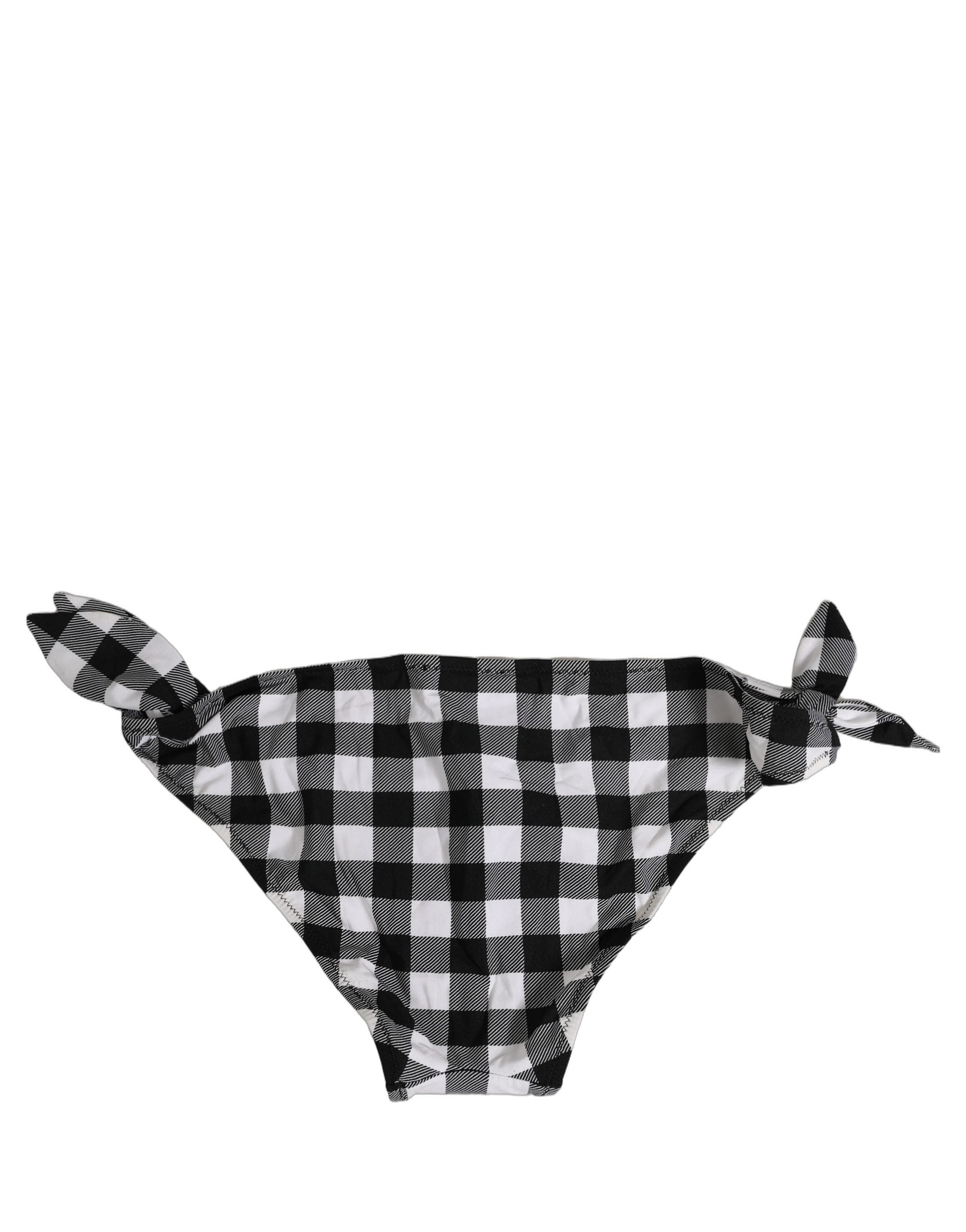 Checkered Bikini Bottom — Black
