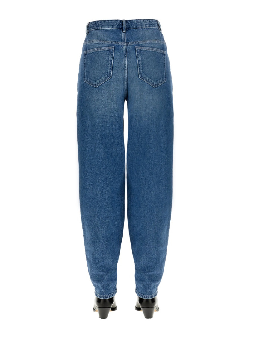 Blue Tapered High Rise Jeans