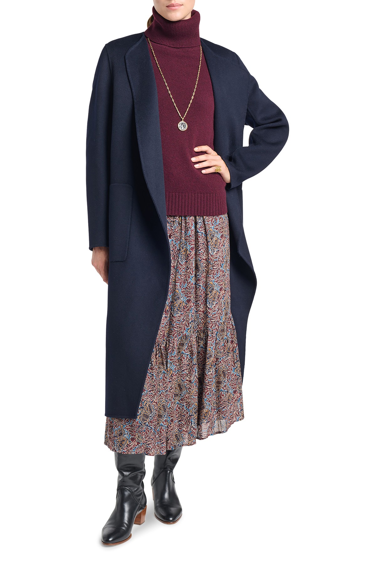 Valeran Coat with Removable Scarf