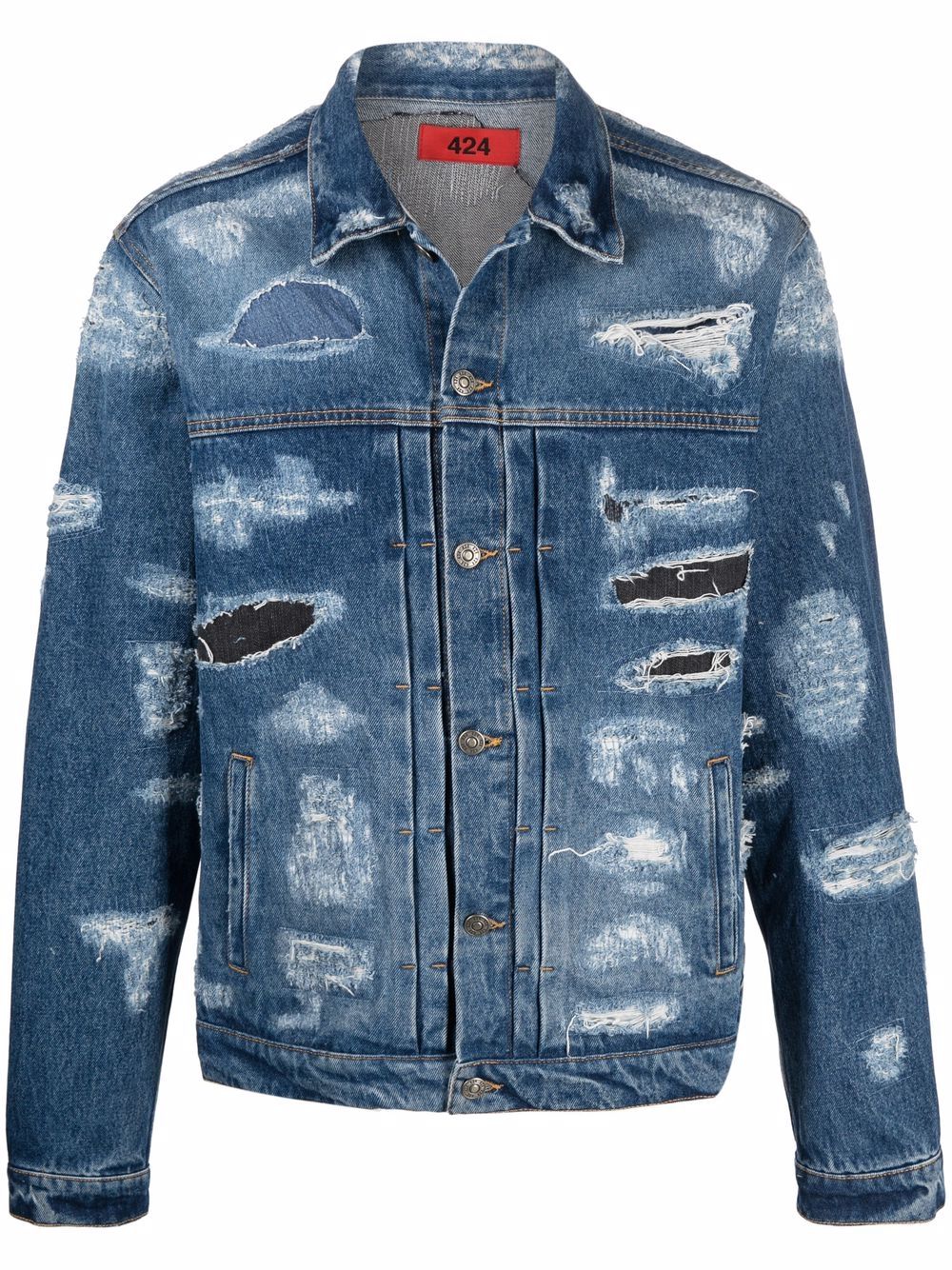 Distressed denim jacket - Blue