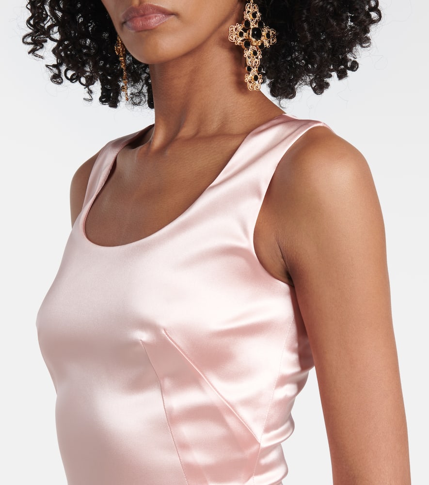 Ruched satin midi dress