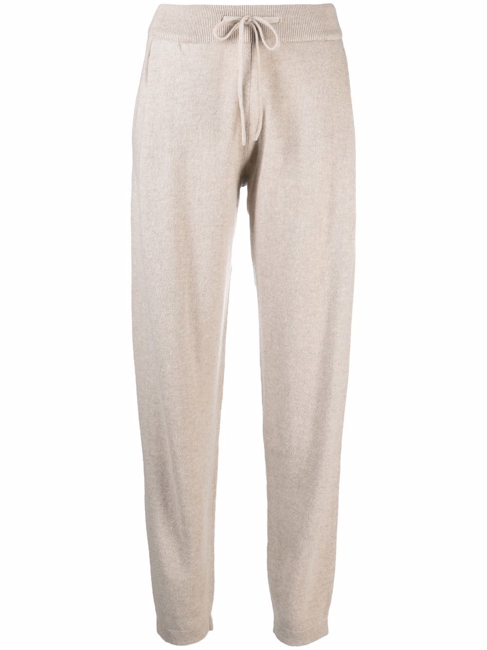Drawstring cashmere track pants - Neutrals