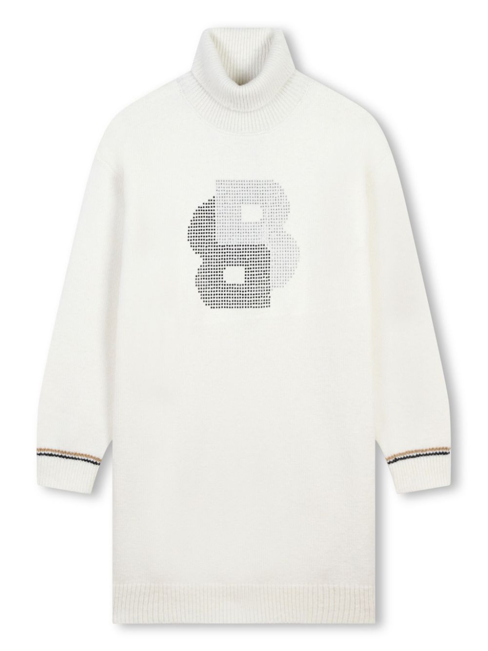 Rhinestone embellished knitted dress - White