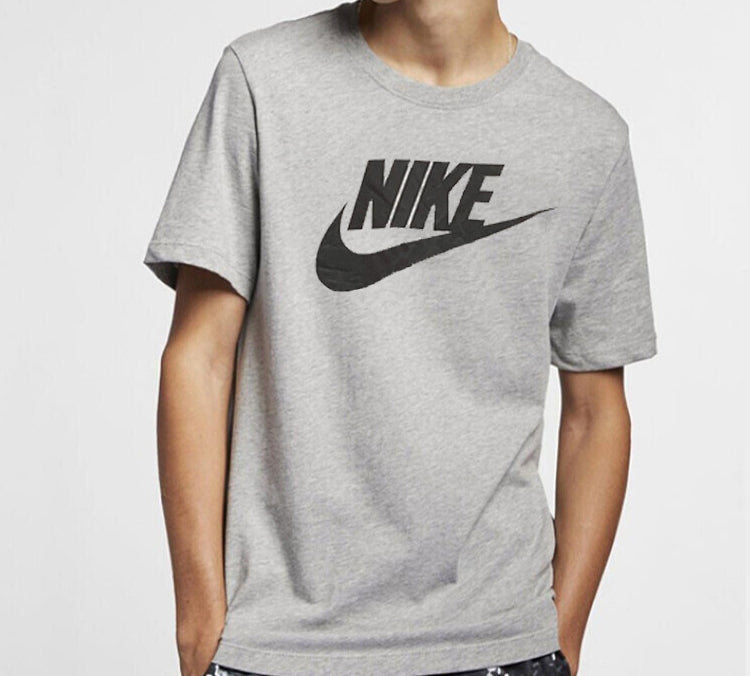Sportswear Alphabet Logo Printing Round Neck Short Sleeve Gray