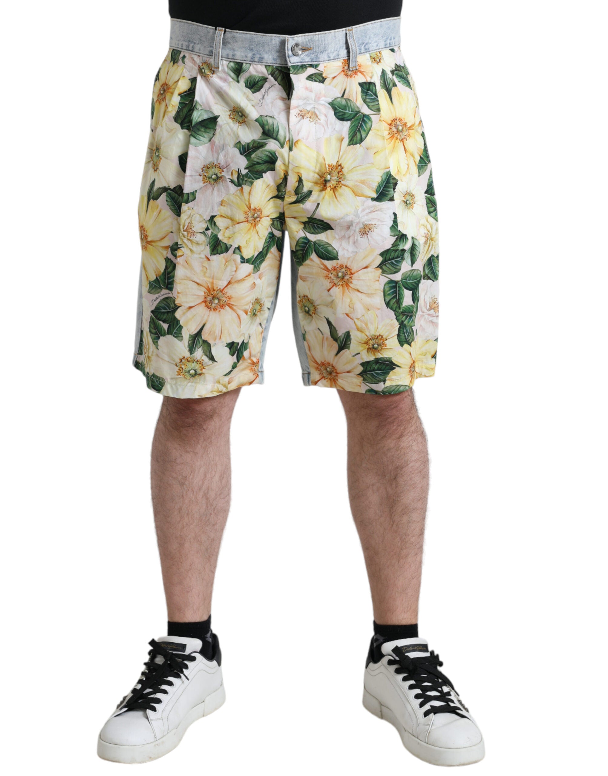 Floral-Print Cotton Bermuda Shorts — Multicolor