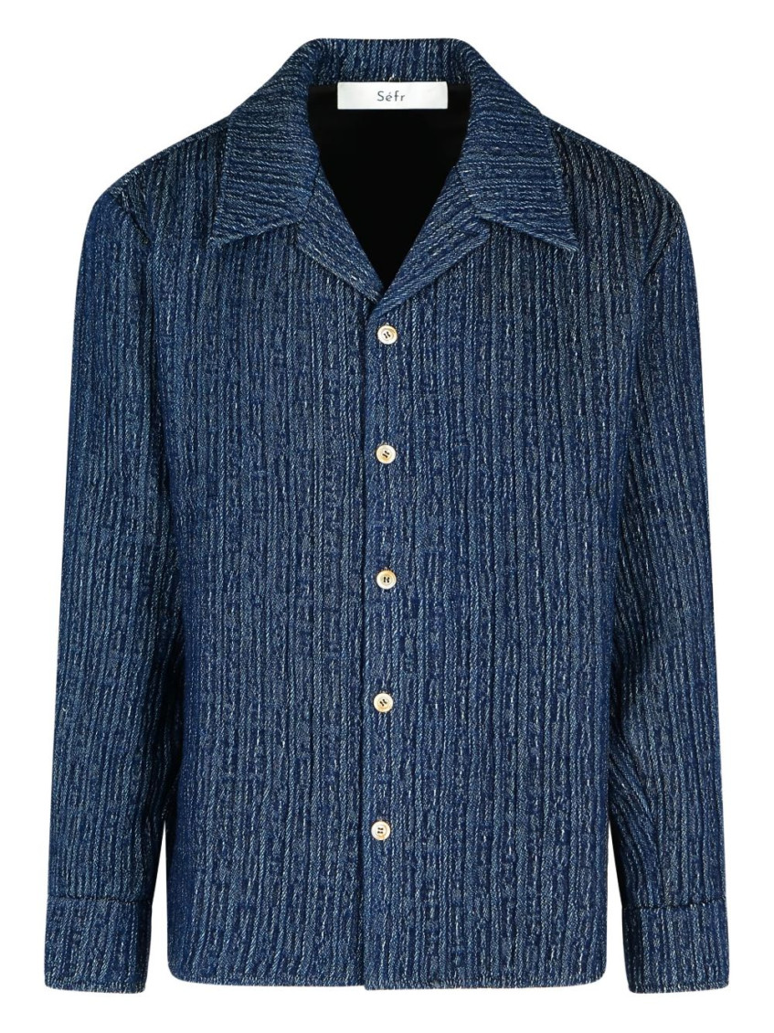 Séfr - camp collar long sleeve textured jacket