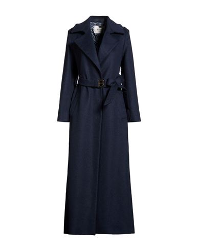 Woman Coat Midnight blue Size 4 Virgin Wool, Polyamide, Cashmere