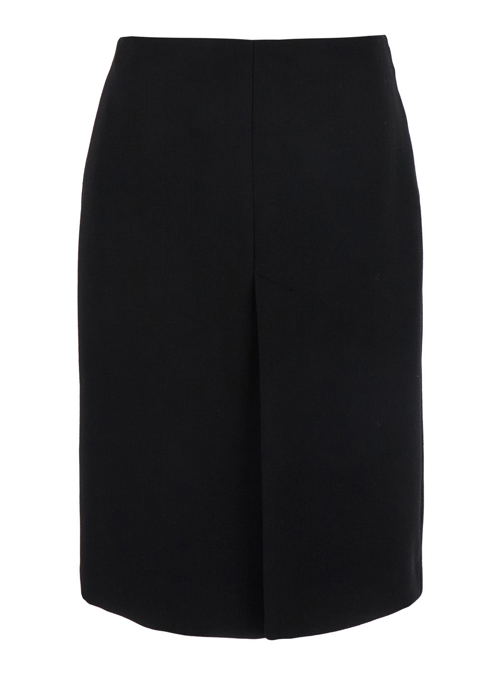 Logo-Embellished High-Waist Wool Skirt — Black