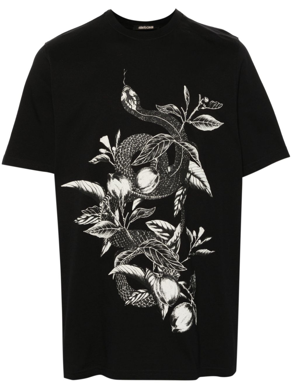 Mix-print cotton T-shirt - Black