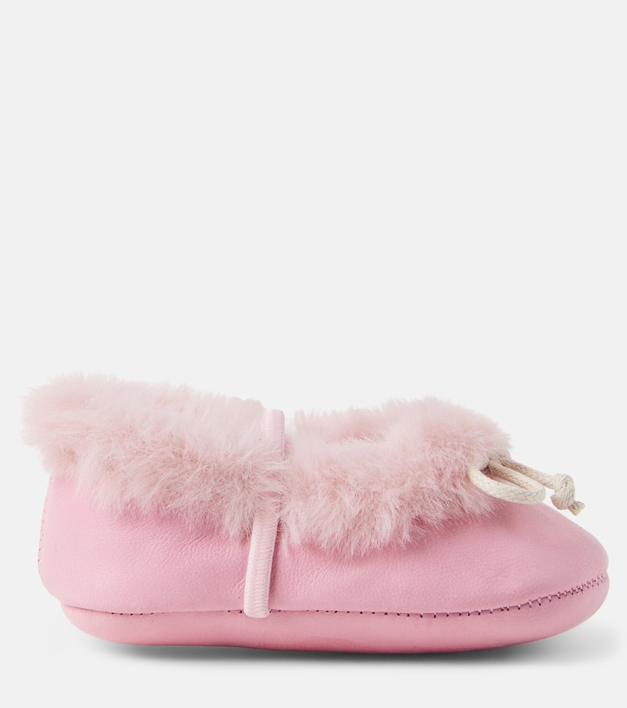 PèPè Baby Shearling-lined leather ballet flats