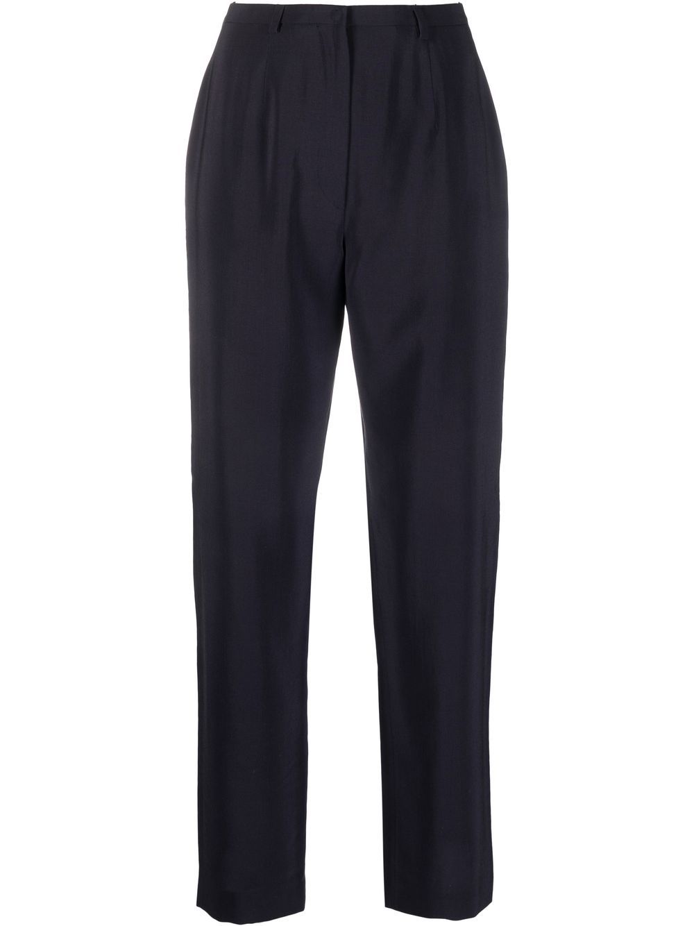 1990s wool-blend slim-cut trousers - Blue