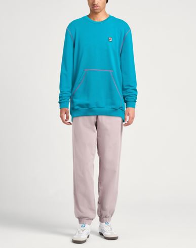 Man Sweatshirt Turquoise Size L Cotton, Polyester