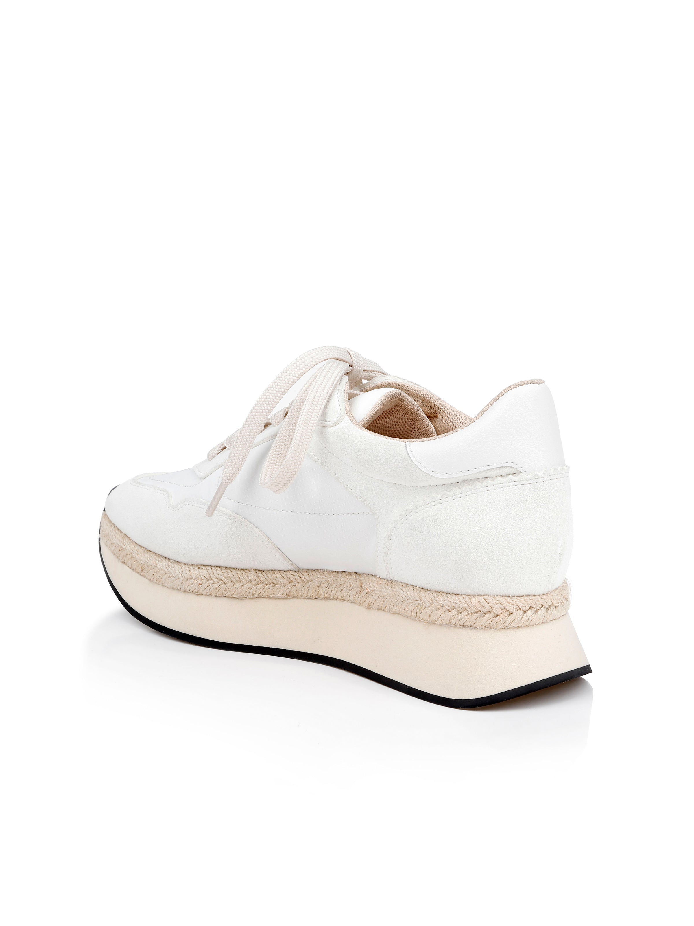 Ivone Platform Sneaker In Vintage White Suede