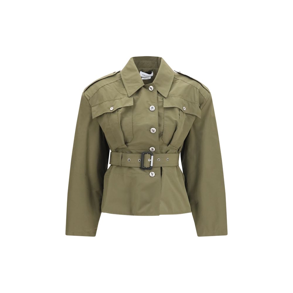 Belted Cotton Jacket — Green