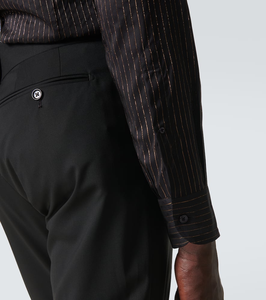 Pinstripe silk shirt