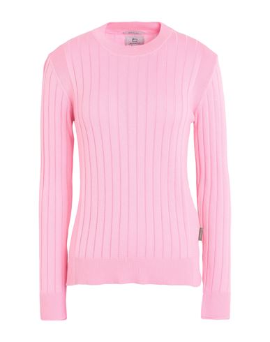 Cotton Ribbed Crewneck Woman Sweater Pink