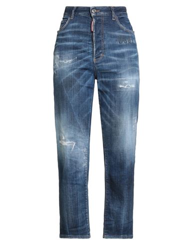 Woman Jeans Blue Size 0 Cotton, Elastane, Calfskin