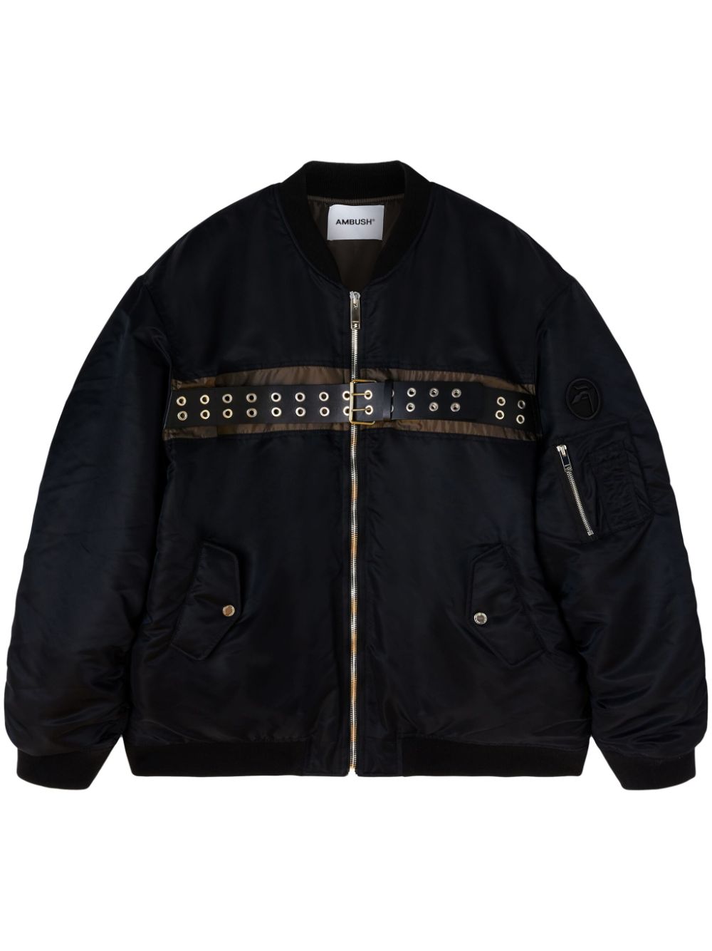 Belted bomber jacket - Black