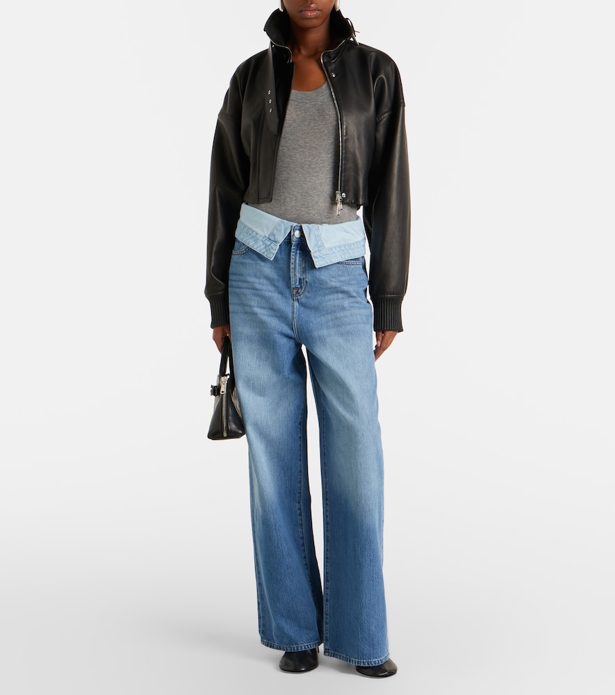 Double Layer Slouchy wide-leg jeans