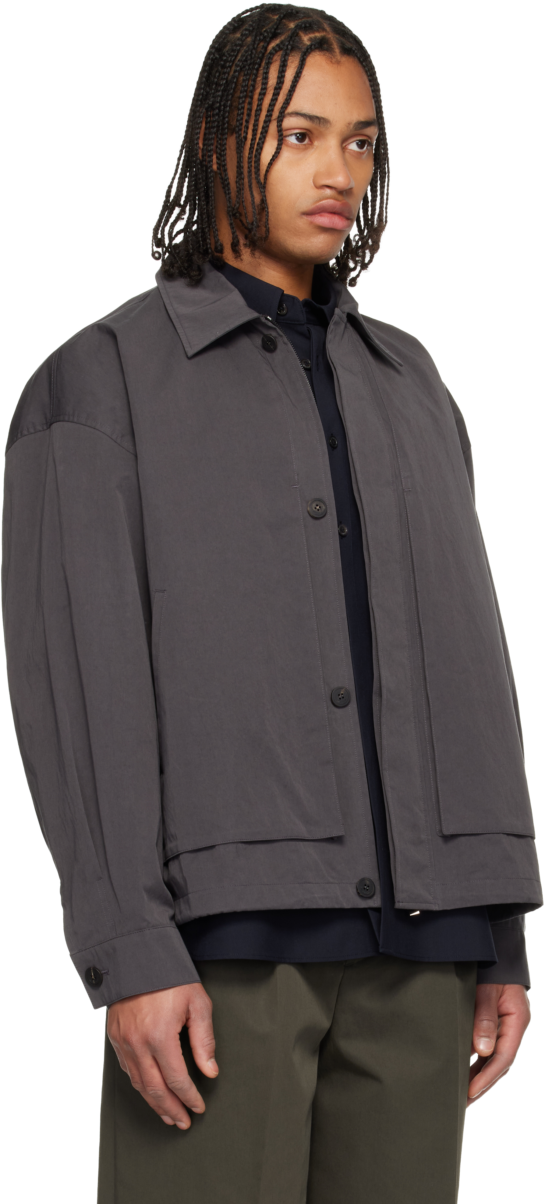 Gray Cargo Pocket Jacket