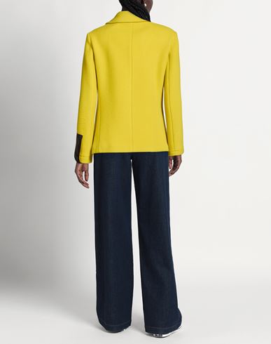 Woman Coat Yellow Size 4 Wool, Polyamide