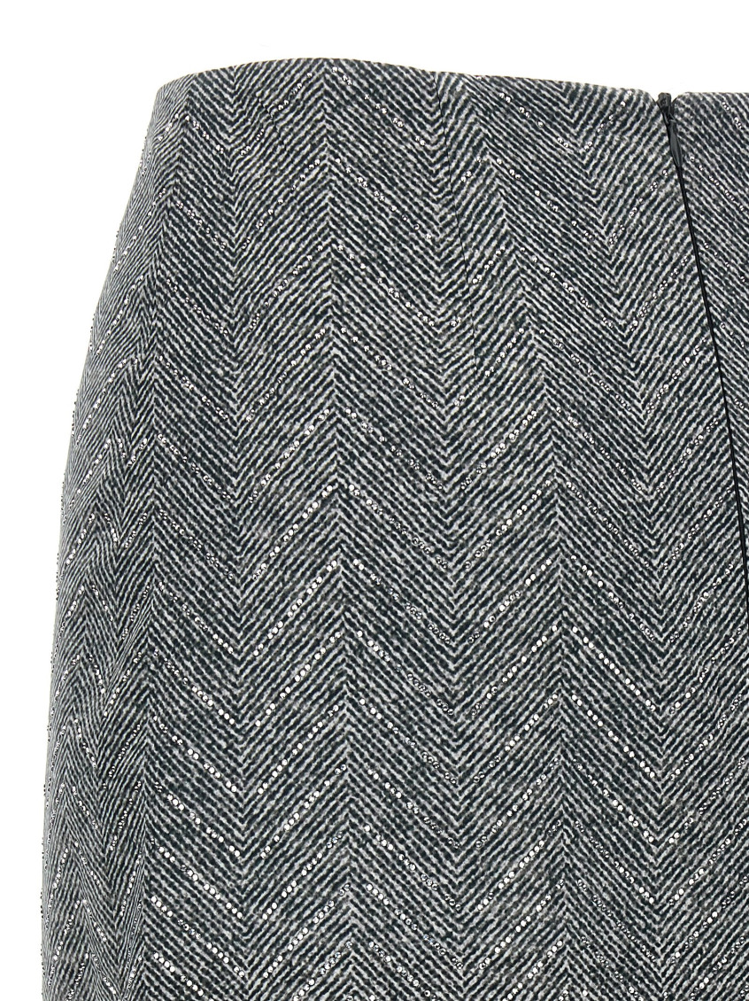 Rhinestone Skirt Skirts Gray