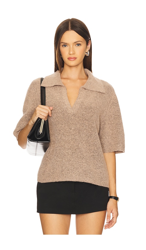 Gestuz Alpha Polo Pullover in Beige. -  S also in L
