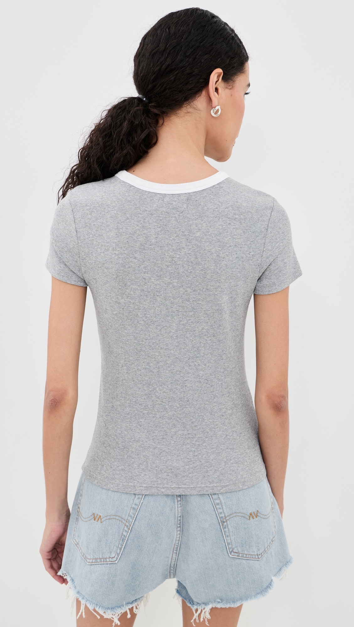 Miley T-Shirt Heather Grey/White