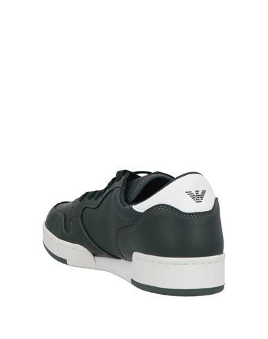 Ea7 Man Sneakers Dark green Size 7.5 Cow leather, Polyamide, Polyester, Polyurethane coated