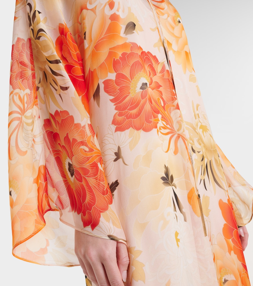 Angus floral silk chiffon maxi dress