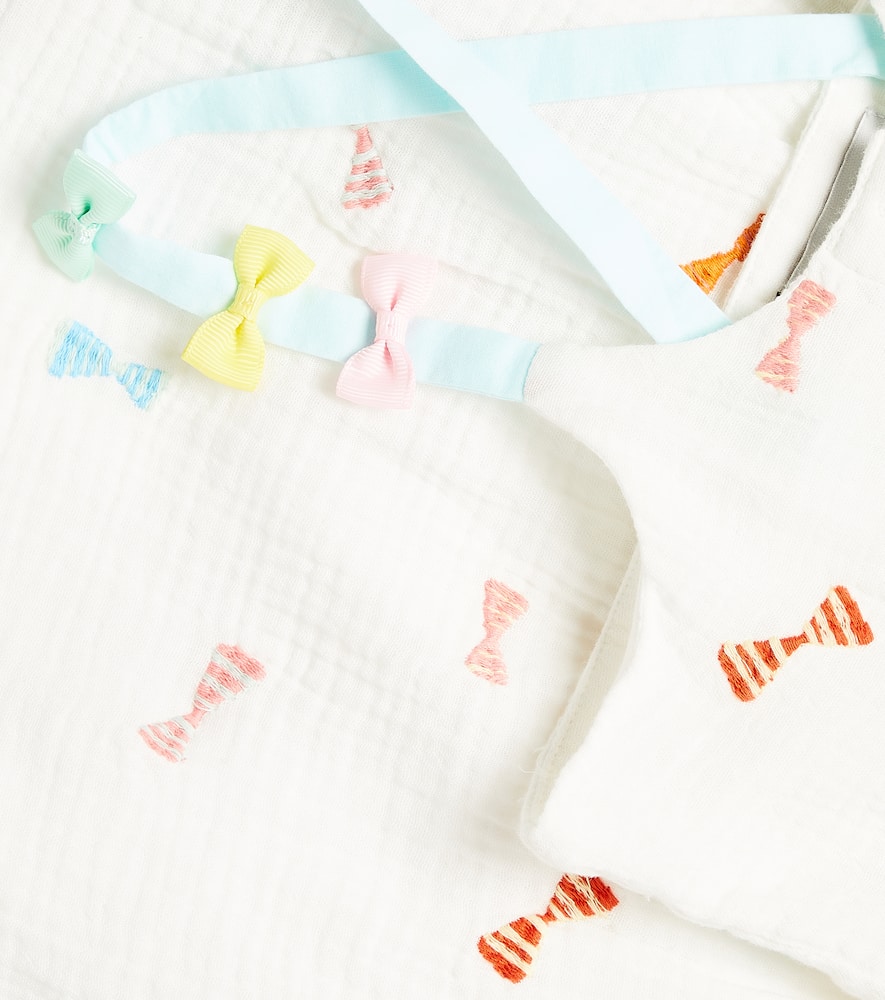 Stella McCartney Kids Embroidered bow-detail cotton dress