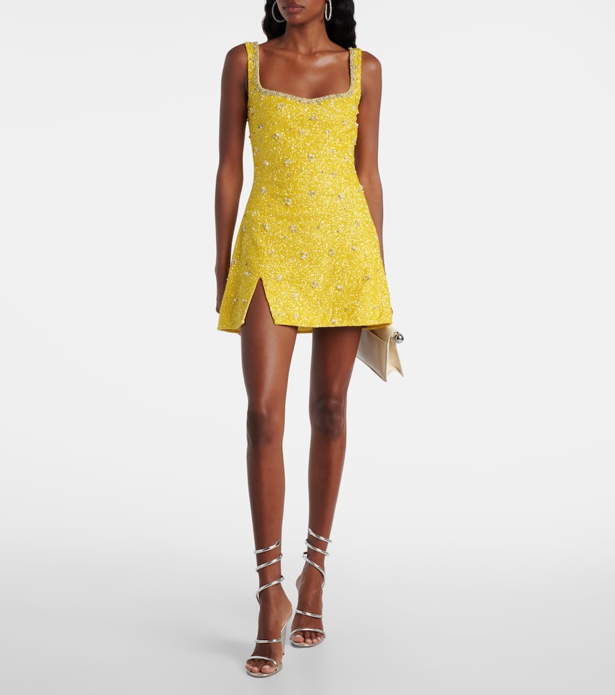 Crystal embellished minidress
