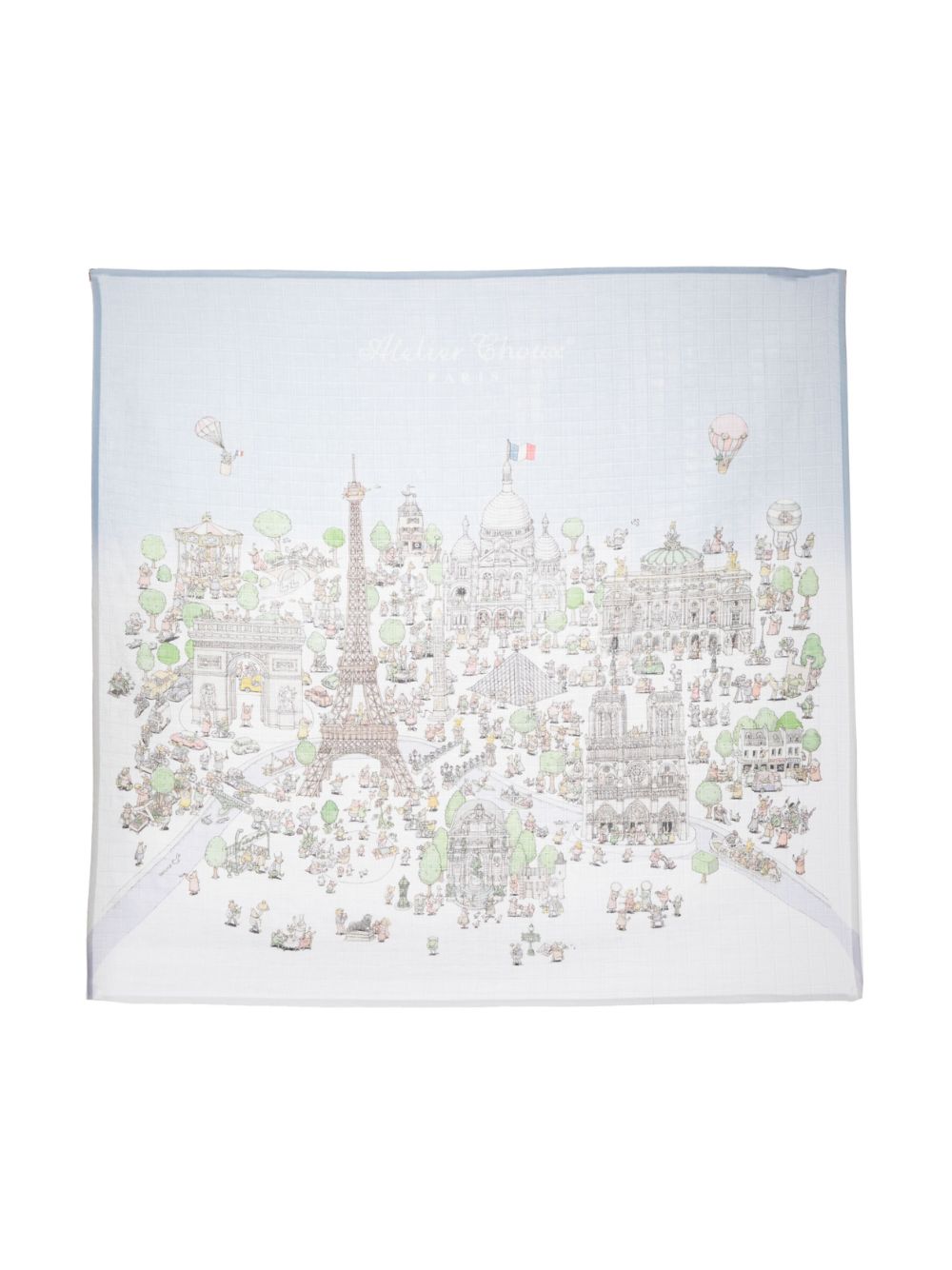 Graphic-print cotton blanket - White