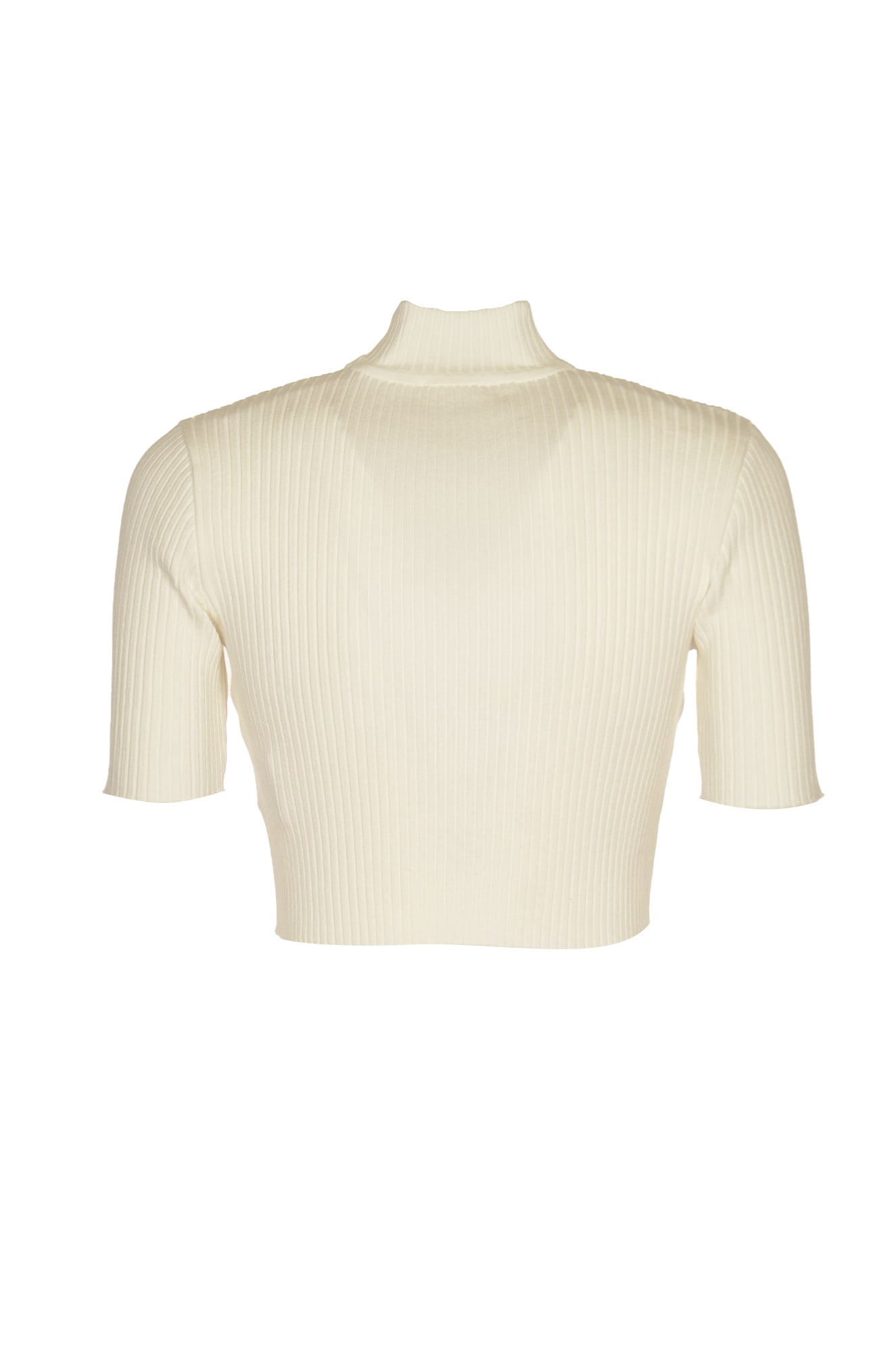 Mockneck Rib Knit Pullover