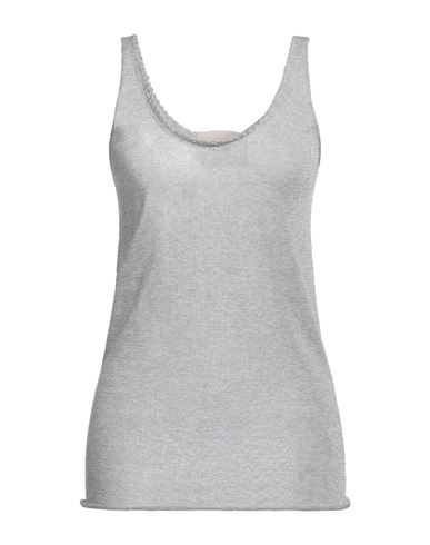 Woman Top Silver Size M Viscose, Polyamide, Polyester