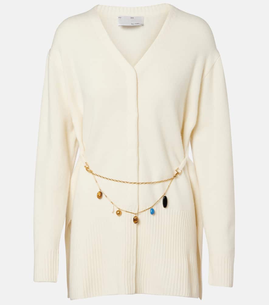 Belted wool cardigan